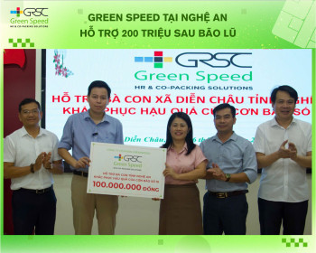 Green Speed hỗ trợ 200 triệu cho bà con sau bão lũ tại xã Diễn Châu - Đức Châu, Nghệ An