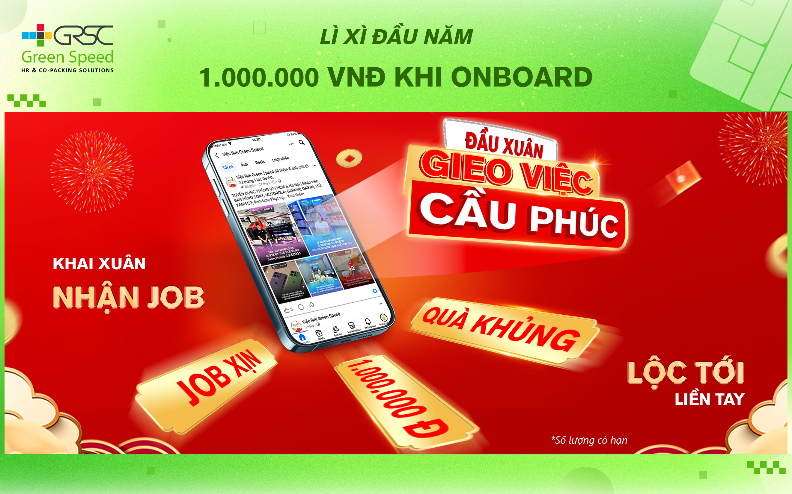 Lì xì đầu năm 1.000.000 VNĐ khi onboard - Số lượng có hạn